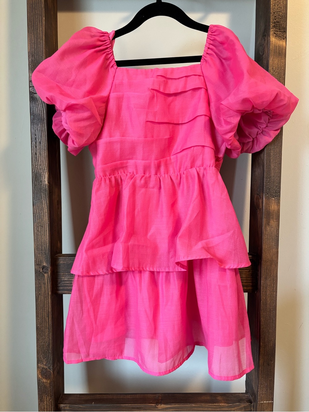Girls' Puff Sleeve Tiered Dress - size 10/12